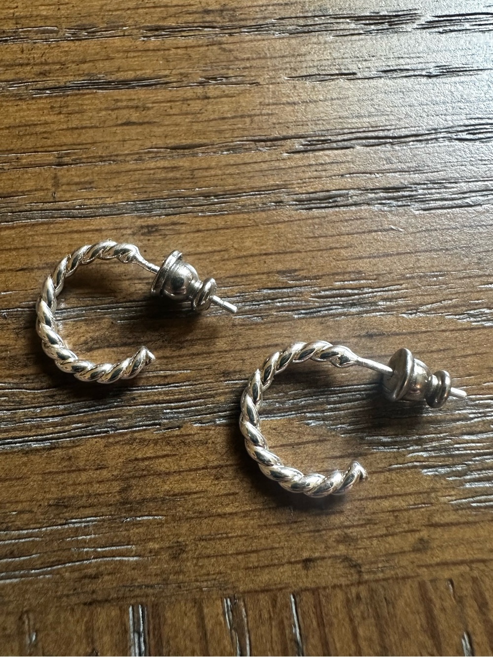 Dainty Sterling Silver Twisted Rope Hoops